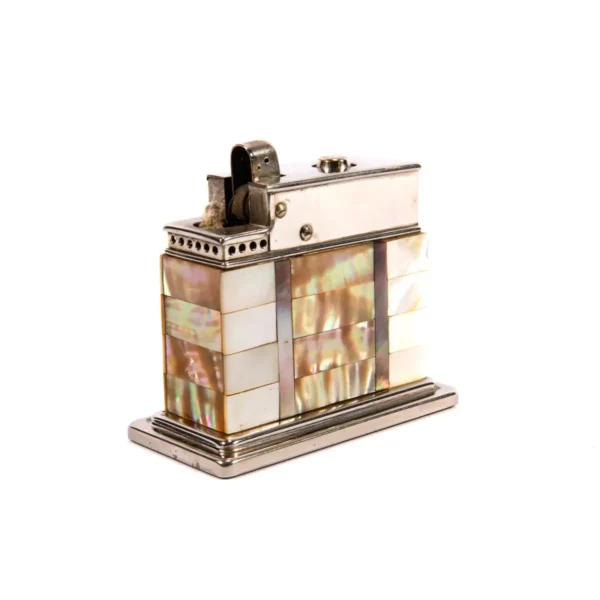 Vintage Myflam Mother of Pearl Table Lighter Square base 1950s - Image 5