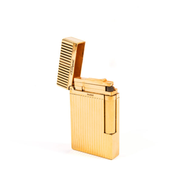 Vintage Gold Plated S.T. Dupont Ligne 2 Montparnasse Lighter 1990s