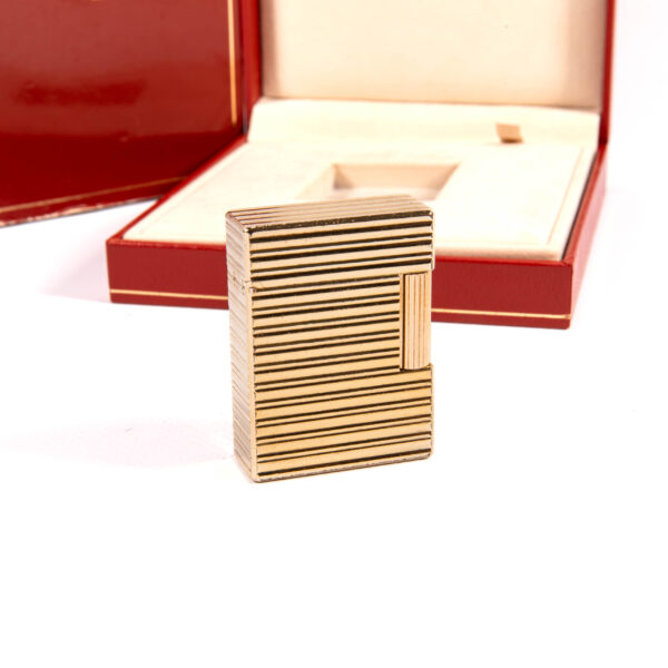 Vintage Gold Plated S.T. Dupont Ligne 1 BR Small Lighter 1985 in Box - Image 3