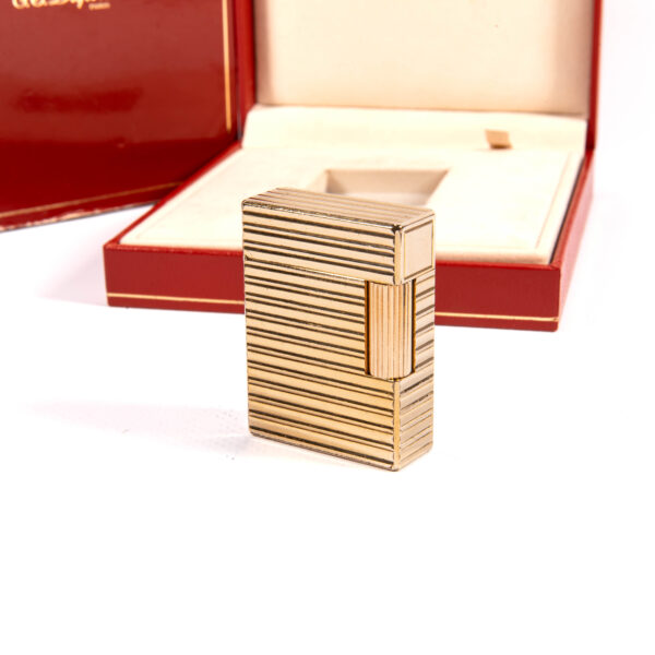 Vintage Gold Plated S.T. Dupont Ligne 1 BR Small Lighter 1985 in Box - Image 4