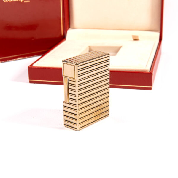 Vintage Gold Plated S.T. Dupont Ligne 1 BR Small Lighter 1985 in Box - Image 5