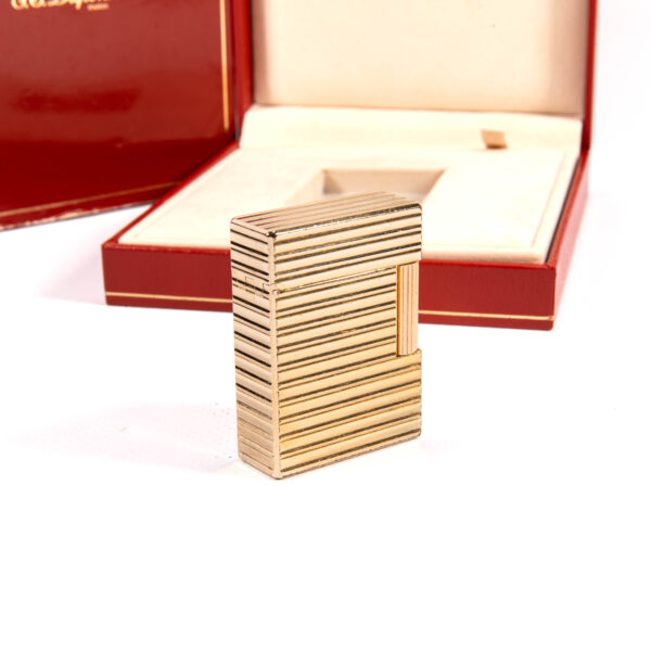 Vintage Gold Plated S.T. Dupont Ligne 1 BR Small Lighter 1985 in Box - Image 7