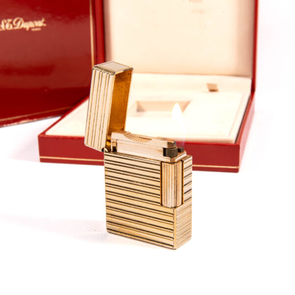 Vintage Gold Plated S.T. Dupont Ligne 1 BR Small Lighter 1985 in Box - Image 8