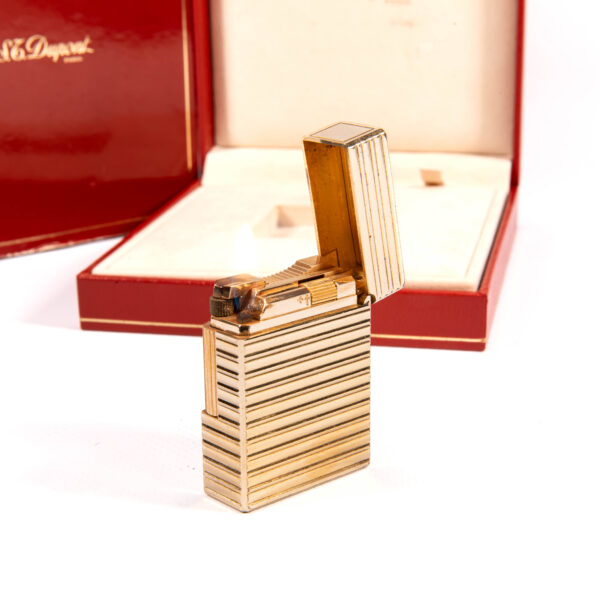 Vintage Gold Plated S.T. Dupont Ligne 1 BR Small Lighter 1985 in Box - Image 9