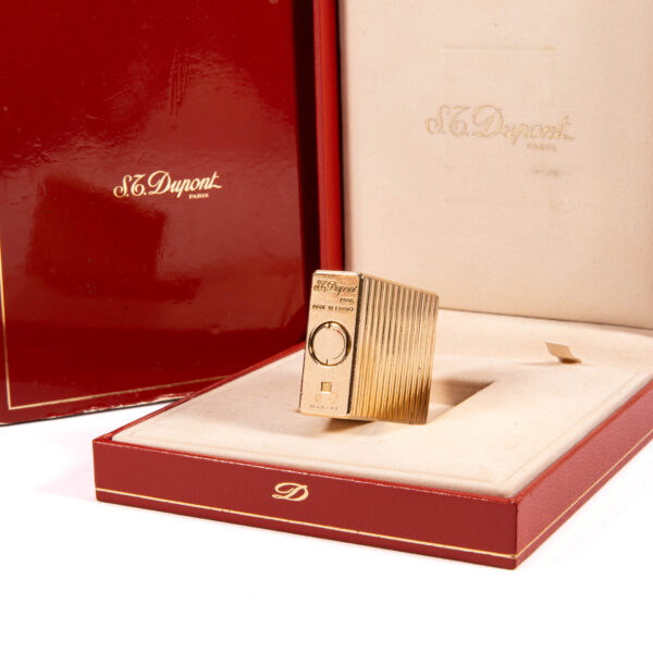 Vintage Gold Plated S.T. Dupont Ligne 1 BR Small Lighter 1985 in Box - Image 10