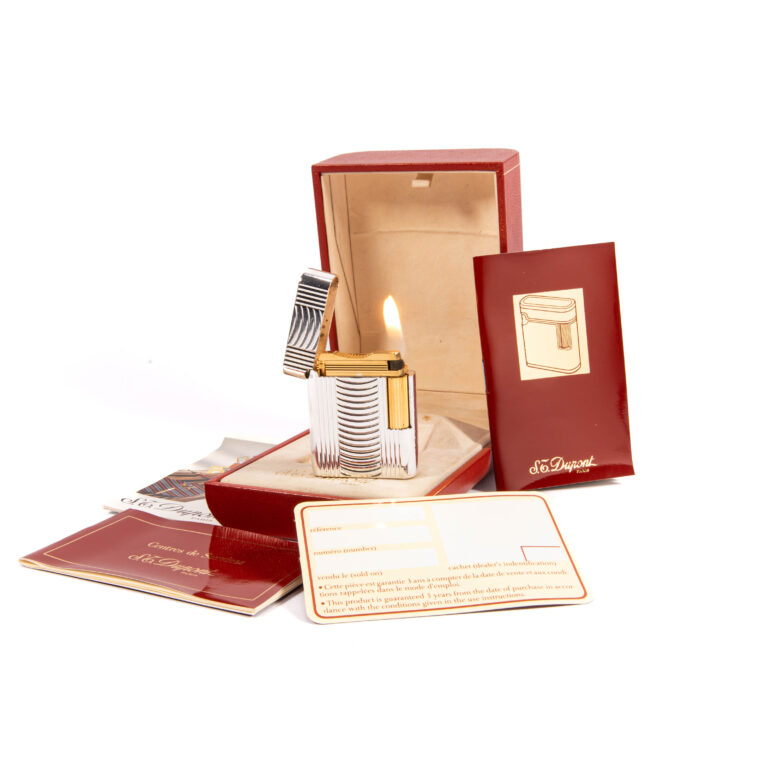 Vintage Silver Plated S.T. Dupont Soubreny Lighter in Box 2000s