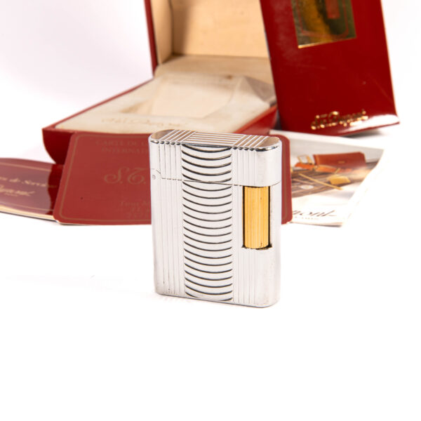 Vintage Silver Plated S.T. Dupont Soubreny Lighter 1970s in Box - Image 3