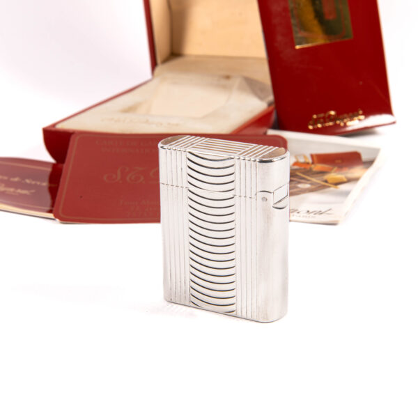 Vintage Silver Plated S.T. Dupont Soubreny Lighter 1970s in Box - Image 5