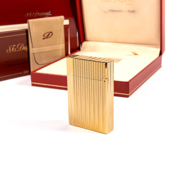 Vintage NOS Gold Plated S.T. Dupont Gatsby Lighter 1980s in Box - Image 6