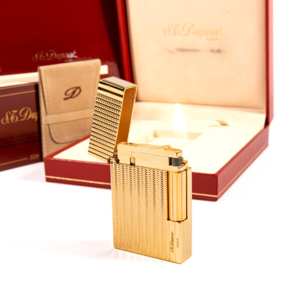 Vintage NOS Gold Plated S.T. Dupont Gatsby Lighter 1980s in Box - Image 8