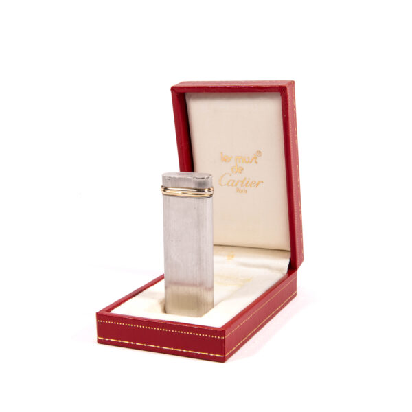 Vintage Cartier Les Must Trinity lighter Brushed Silver Complete In Box 1970s - Image 2