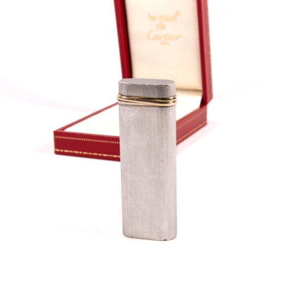 Vintage Cartier Les Must Trinity lighter Brushed Silver Complete In Box 1970s - Image 9