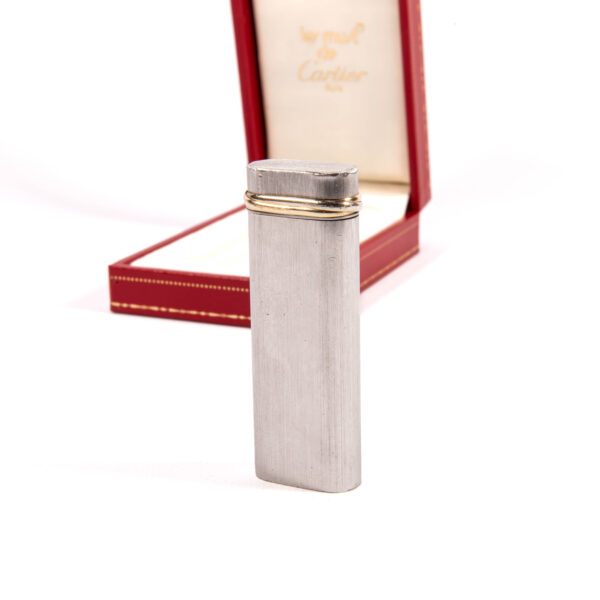 Vintage Cartier Les Must Trinity lighter Brushed Silver Complete In Box 1970s - Image 7