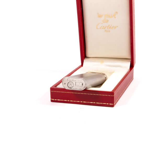 Vintage Cartier Les Must Trinity lighter Brushed Silver Complete In Box 1970s - Image 3