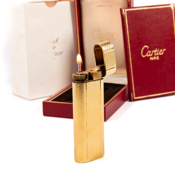 Vintage Gold Plated Cartier Les Must Lighter 1970s in Box - Image 8