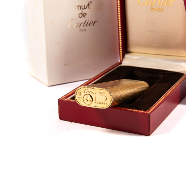 Vintage Gold Plated Cartier Les Must Lighter 1970s in Box - Image 9