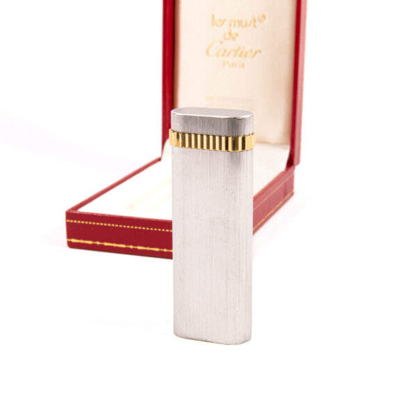 Vintage Silver Plated Cartier Les Must Lighter in Box 1970s - Image 3