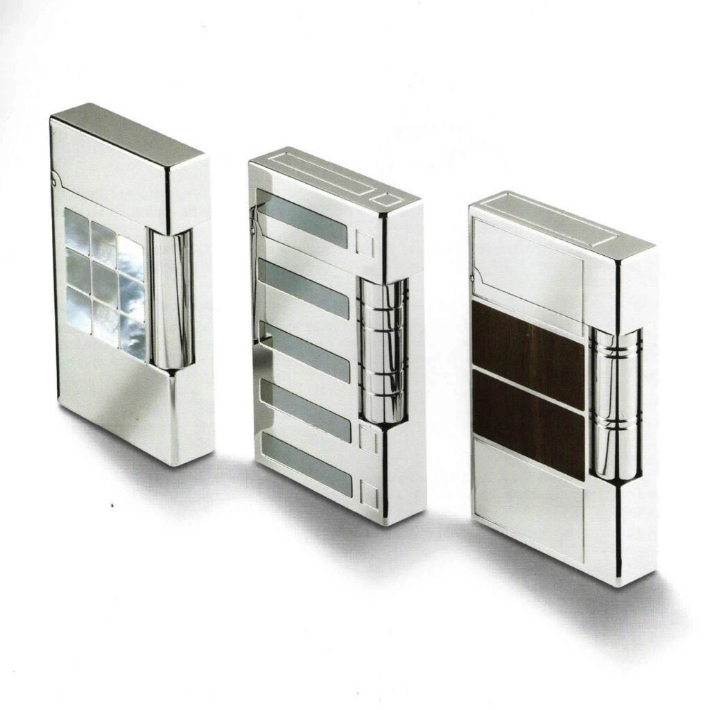 S.T. Dupont Inspiration Nature limited edition 2002 lighters with mother of pearl, hematite and ebony