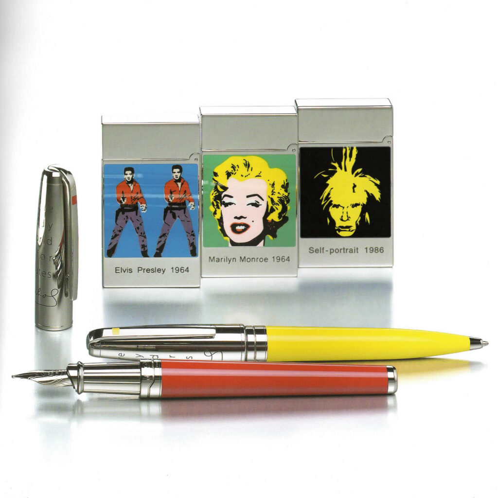 S.T. Dupont Andy Warhol limited edition 2004 lighters with Elvis, Marilyn and Self Portrait